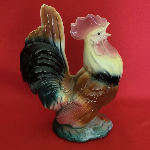 VTG Royal Copley Chicken Rooster Figurine Repaired - Picture 1 of 15